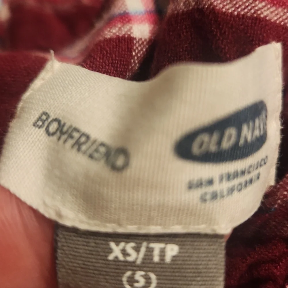 Old Navy Plaid Button Down. Size XS- Style Boyfriend